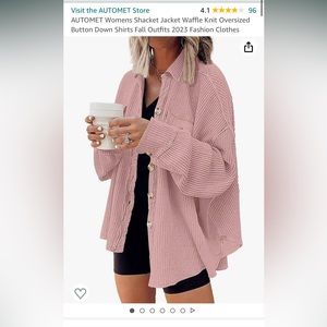 Pink oversized flannel